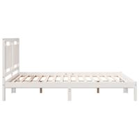 Bedframe extra lang zonder matras massief hout wit 160x220 cm - thumbnail