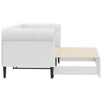 Slaapbank met onderschuifbed 90x200 cm kunstleer wit - thumbnail
