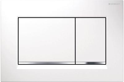 Geberit Sigma 20 (ex Sigma 30) bedieningspaneel glans wit/glansverchroomd voor Sigma reservoirs 8cm (UP720) en 12cm (UP320) Geberit Sigma 20 (ex Sigma 30) bedieningspaneel glans wit/glansverchroomd voor Sigma reservoirs 8cm (UP720) en 12cm (UP320)