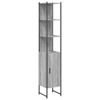Badkamerkast 33x33x185,5 cm bewerkt hout grijs sonoma eiken - thumbnail