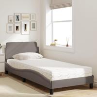 Bed met matras stof taupe 90x190 cm - thumbnail