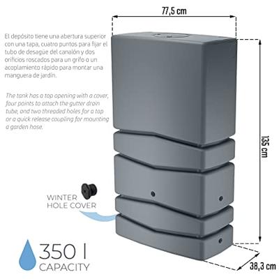 Aqua Tower regenton 350 liter grijs l.77,5 x b.38,2 x h.135 cm - Meuwissen agro
