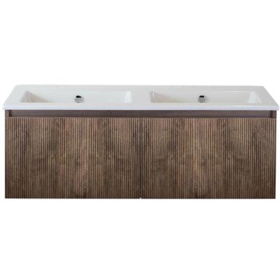 Frozen 3D Badmeubelset 120 cm - Greeplijst in Kleur - Charleston - Keramische Wastafel Wit Zonder Kraangat