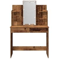 Kaptafel met LED-verlichting 96x40x142 cm oud houtkleurig - thumbnail
