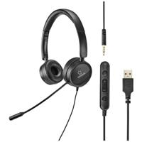 Renkforce RF-HS-360 On Ear headset Kabel Stereo Zwart Volumeregeling, Microfoon uitschakelbaar (mute) Computer - thumbnail