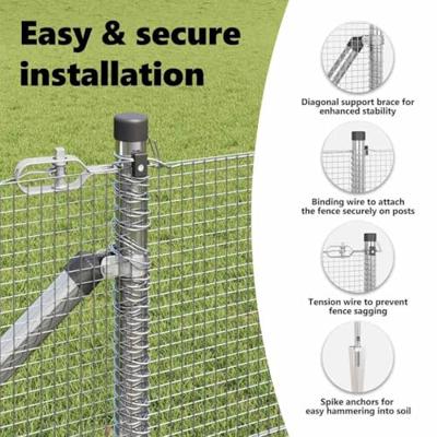 VidaXL Afrasteringspaal zilver 10 x 0,5 m (12 x 12 mm mesh) staal