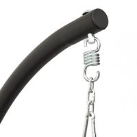 Schommelstoel met kussen Oxford-stof en staal donkergrijs - thumbnail