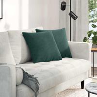 VidaXL Sofa kussens 2 stuks donkergroen 45 x 45 cm cordstof - thumbnail