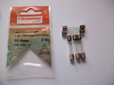 Dresselhaus glazen zekering glass fuses 6.3x30 10a f. japanese vehicles.