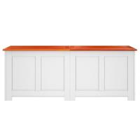 Opbergkist met deksel massief acaciahout bruin en wit - thumbnail