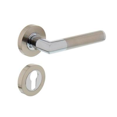 Intersteel Deurkruk Bastian op rozet met profielcilinderrozetten - chroom/nikkel mat