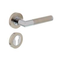 Intersteel Deurkruk Bastian op rozet met profielcilinderrozetten - chroom/nikkel mat - thumbnail