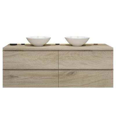 Badkamermeubelset Gliss Zeus 160 cm Licht Grijs Eiken Met Waskom