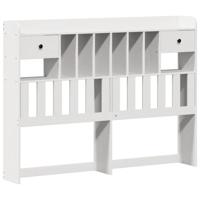 Bedframe zonder matras massief grenenhout wit 140x190 cm - thumbnail