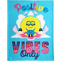 Minions Fleece plaid Positive Vibes Only 130 x 170 cm polar fleece - thumbnail