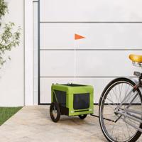 Hondenfietstrailer oxford stof en ijzer groen en zwart - thumbnail