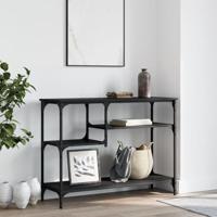 Wandtafel met schappen 100x35x75 cm zwart - thumbnail