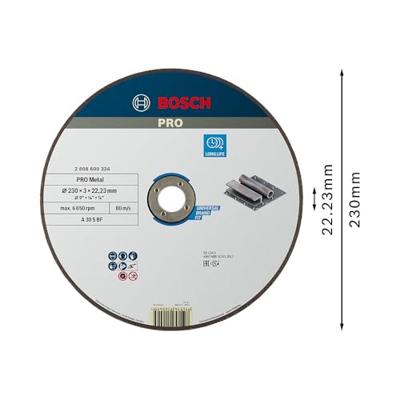 Bosch Accessoires Doorslijpschijf recht Expert for Metal A 30 S BF, 230 mm, 22,23 mm, 3,0 mm - 1 stuks - 2608600324