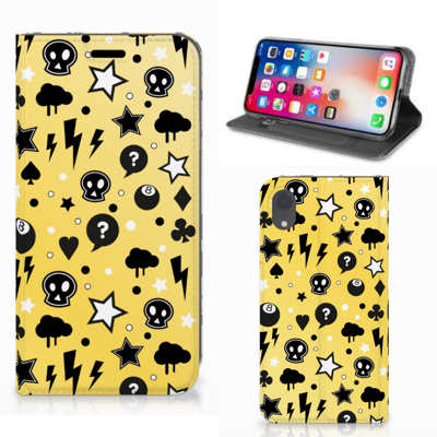 Mobiel BookCase Apple iPhone Xr Punk Geel Mobiel BookCase Apple iPhone Xr Punk Geel