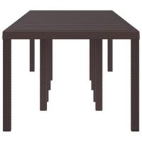 Tuintafel 300x100x73 cm poly rattan bruin - thumbnail