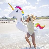 Swim Essentials Opblaasdier XXL 180 x 80 cm Eenhoorn wit - thumbnail