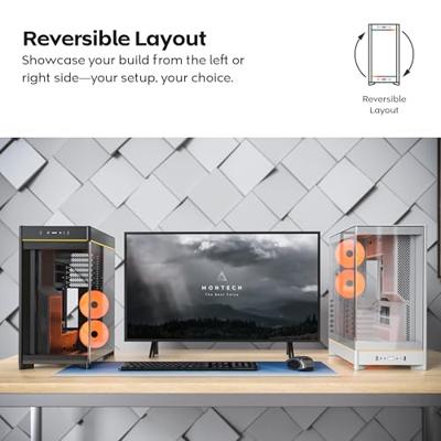 Montech hs02 midi tower behuizing (wit | 2x usb-a | 1x usb-c | rgb | tempered glass)