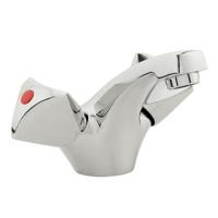 Nemo Start Riga wastafelmengkraan tweegreeps eengats met vaste bek lediging met ketting chroom 17.002-CROM - thumbnail