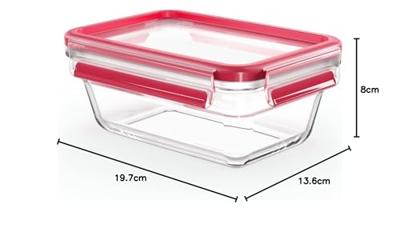 Emsa Clip & Close Glazen vershoudbakje, 0,85 L doos