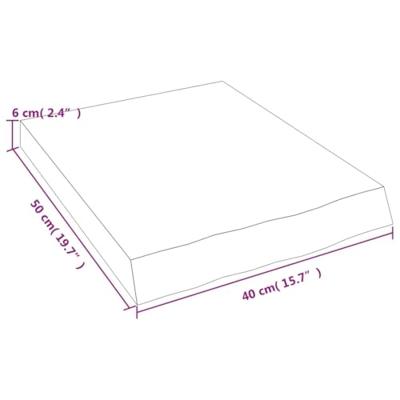 VidaXL Wastafelblad 40x50x(2-6) cm behandeld massief hout lichtbruin