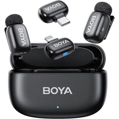Boya Mini 2 (2 TX + 1 RX USB-C + 1 RX Lightning) zwart