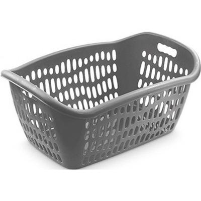 Wasmand/waskrat draagmand grijs 38 liter 61 x 43 x 28 cm wasgoedmand - Wasmanden