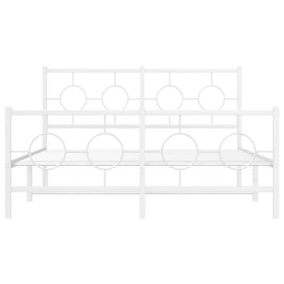 Bedframe met hoofd- en voeteneinde metaal wit 140x200 cm Bedframe met hoofd- en voeteneinde metaal wit 140x200 cm
