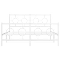 Bedframe met hoofd- en voeteneinde metaal wit 140x200 cm - thumbnail