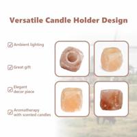 VidaXL Zoutsteen theelichthouders roze steenzout - thumbnail