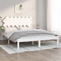 Bedframe massief hout wit 140x190 cm - thumbnail