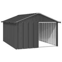 VidaXL Hondenhok 116,5x153x81,5 cm gegalvaniseerd staal antracietkleur - thumbnail