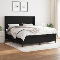 Boxspring met matras stof zwart 180x200 cm - thumbnail