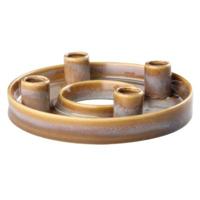 BePureHome kandelaar handy keramiek bruin 21 cm | 6 stuks - thumbnail