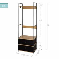 Kast Max Home Stof Staal Melamine spaanderplaat 60 x 175 x 40 cm - thumbnail