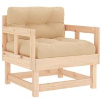 Tuinstoelen 2 st met kussens massief grenenhout - thumbnail