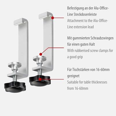 Brennenstuhl Tafelklemmen met vergrendelingsschroeven voor Alu-Office-Line stekkerdozen - 1990500010 - thumbnail