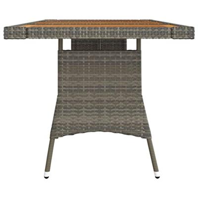 Tuintafel 160x70x72 cm poly rattan en massief acaciahout grijs Tuintafel 160x70x72 cm poly rattan en massief acaciahout grijs