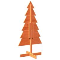 VidaXL Kerstdecoratie kerstboom 120 cm massief grenenhout wasbruin - thumbnail