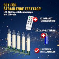20 set LED Kerstboomverlichting kaarsen met afstandsbediening in kleur - thumbnail