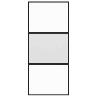 VidaXL Schuifdeur 90x205 cm gehard glas en aluminium zwart