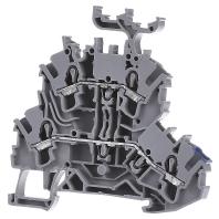 WAGO 2002-2232 Doorgangsklem 2-etages 5.20 mm Spanveer Toewijzing: N, L Grijs 50 stuk(s)