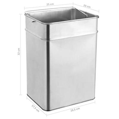 VidaXL Asbak/prullenbak hotel 45 l staal zwart VidaXL Asbak/prullenbak hotel 45 l staal zwart
