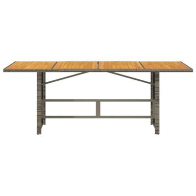 Tuintafel met acaciahouten blad 190x80x75 cm poly rattan grijs Tuintafel met acaciahouten blad 190x80x75 cm poly rattan grijs