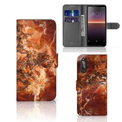 Sony Xperia 10 II | Bookcase | Marmer Bruin Sony Xperia 10 II | Bookcase | Marmer Bruin