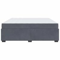 Bedframe met matras Donkergrijs 200 x 200 cm Fluweel - thumbnail
